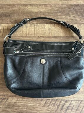 Coach Laura Black Pebbled Leather Shoulder Hobo Bag F14886